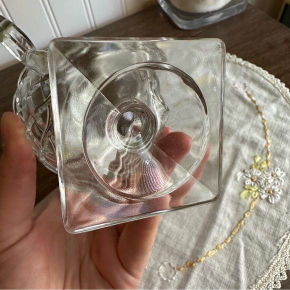 Indiana Glass "Pretzel" Pattern Footed Sugar Bowl 3 3/4” - Clear Pressed Glass - Picture 4 of 5